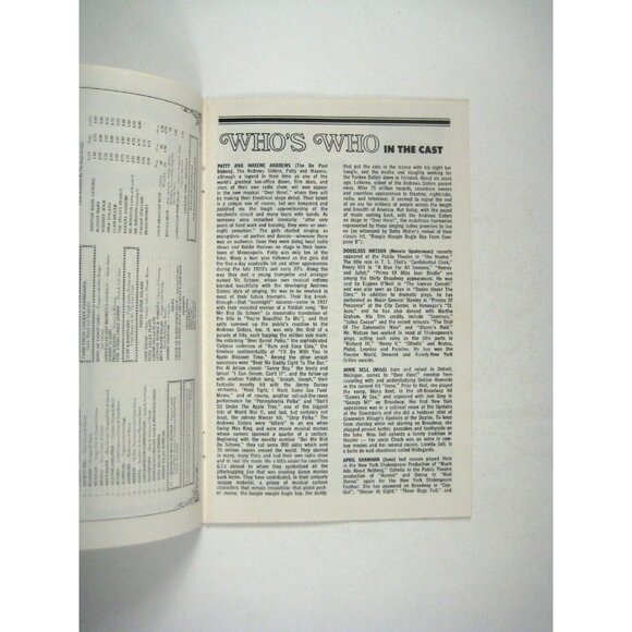 Andrew Sisters Over Here Musical Playbill 1973 John Travolta Shubert Theatre - Picture 4 of 6